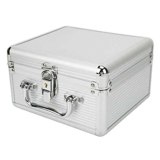 Caja de almacenamiento para disco duro de 20 bahías y 2,5 pulgadas con cerradura de seguridad, 2 llaves, asa de ABS, estuche a prueba de golpes para discos duros de 2,5 pulgadas