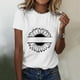 thumbnail image 3 of Gibobby Playera Corte clásico para Mujer Camiseta manga corta con cuello redondo y estampado casual simple para mujer(Blanco,XL), 3 of 4