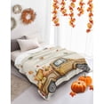 thumbnail image 4 of Pumpkin Truck Flannel Blanket for Bed,Travel and Camping, Fall Maple Leaf Super Soft Cozy Blanket for All Seasons 50"x80", 4 of 6