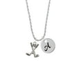 thumbnail image 2 of Delight Jewelry Silvertone Golf Clubs with Golf Ball Silvertone Script Initial Disc - A - Charm Necklace, 20"+3", 2 of 4