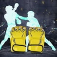 thumbnail image 4 of Guantes de boxeo de piel sintética de medio dedo para entrenamiento y sparring de adultos - Amarillo, 4 of 8