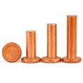 thumbnail image 5 of (40pcs) Purple Copper Flat Head Solid Rivets Fasteners, M4x18mm, 5 of 5