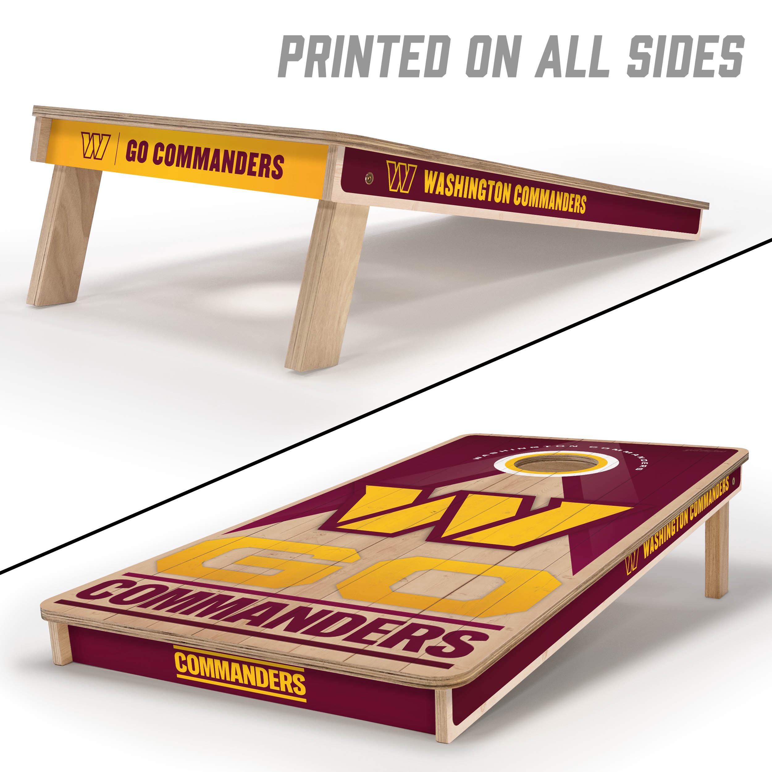 YouTheFan NFL Washington Commanders 2x4 Slogan Series Cornhole NO BAGS