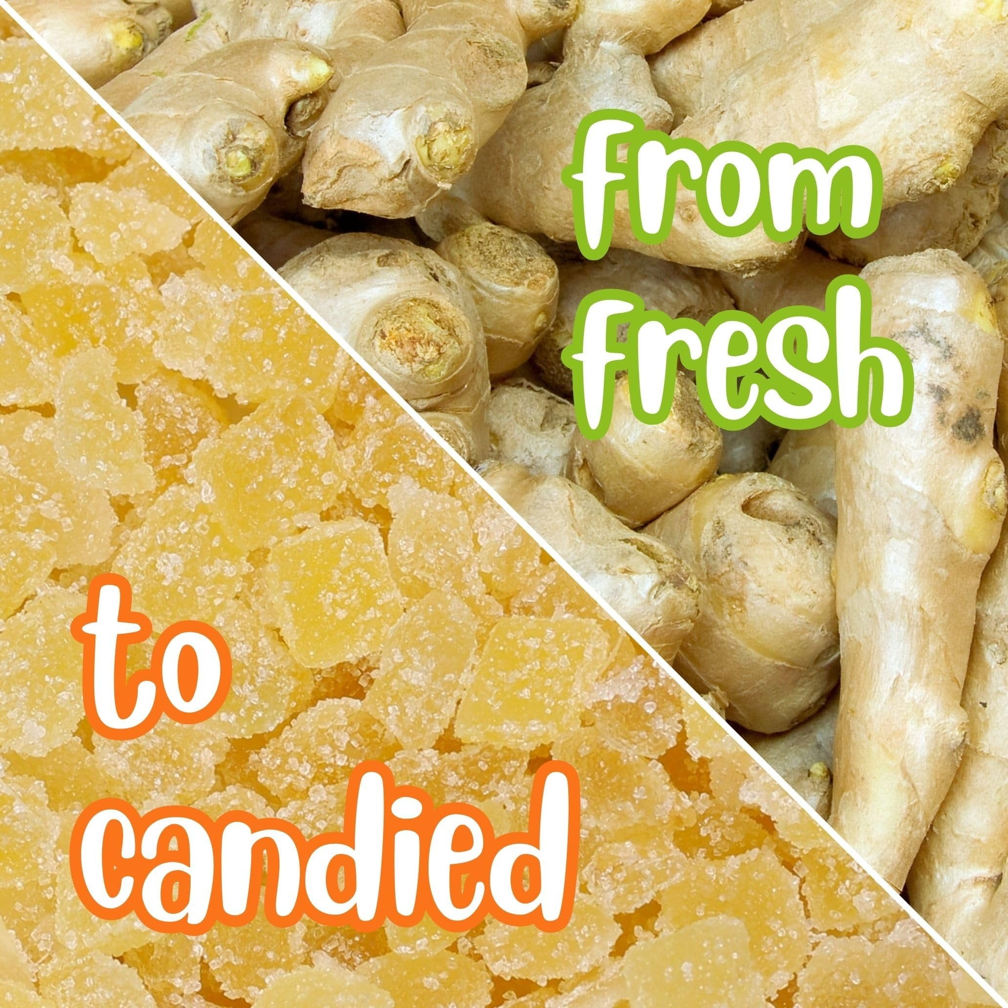 Crystallized Ginger Dices by It's Delish, 2 Lbs Bulk Bag  Candied Dried Ginger Fruit Chews Natural Candy, Ginger Root with Sugar Crystals, Unsulphured, No Color Added - Healthy Snack, Vegan, Kosher