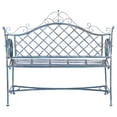 thumbnail image 5 of SAFAVIEH Abner Outdoor Patio Wrought Iron Garden Bench, Antique Blue, 5 of 10