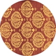 thumbnail image 1 of Ahgly Company Indoor Round Abstract Brown Modern Area Rugs, 7' Round, 1 of 4