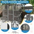 thumbnail image 3 of Large Walk-in Window Waterproof Roof Outdoor Catio with Platforms & Hammock, Grey, 3 of 7