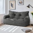 thumbnail image 3 of Pamapic Classic Adult Solid Print Large Washable Bean Bag Chair, Gray (Set of 1), 3 of 7