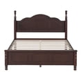 thumbnail image 3 of Full Size Retro Style Wood Platform Bed, Bed Frame with Wooden Slat Support, Vintage Headboard, Retro Style Platform Bed No Box Spring Required, Easy Assembly, Dark Walnut, 3 of 7
