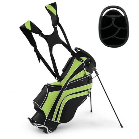 Spaco Golf Stand Cart Bag with 6-Way Divider Carry Pockets-Green Golf Stand Bag for Men & Women Multiple Pockets Lightweight & Durable