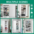 thumbnail image 2 of MIIIKO Metal Storage Cabinet 71" Locking Metal Storage Cabinet with 5 Adjustable Shelves, White Metal Cabinet with 2 Doors and Lock for Office, Garage, Home, 2 of 6