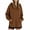 Brown, variant on Hoodie Women Drawstring V Neck Hooded Split Hem Sweatshirt with Pockets Fall Winter Tunic Hoodies Lightweight Sweatshirts S-3XL