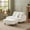 White + Foam+Spring, variant on Indoor Chaise Lounge Chair with Ottoman Boucle Upholstered Chaise 2 Throw Pillows Included for Living Room Bedroom