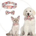 thumbnail image 2 of Personalized Dog Collars With Bow Tie Cotton Girls Dog Collar With Metal Buckle Adjustable Puppy Collars For Adjustable Sizes Small Medium Large Dog As Pet Gift, 2 of 6