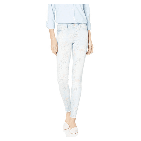 Jessica Simpson Women's Kiss Me Skinny Jeans, Temple - Ditsy Print/ Fray Hem, 27