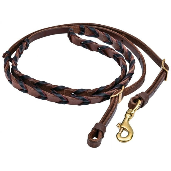 Berlin Custom Leather NRS Tack 5/8in. x 7'6in. Latigo Laced Barrel Reins