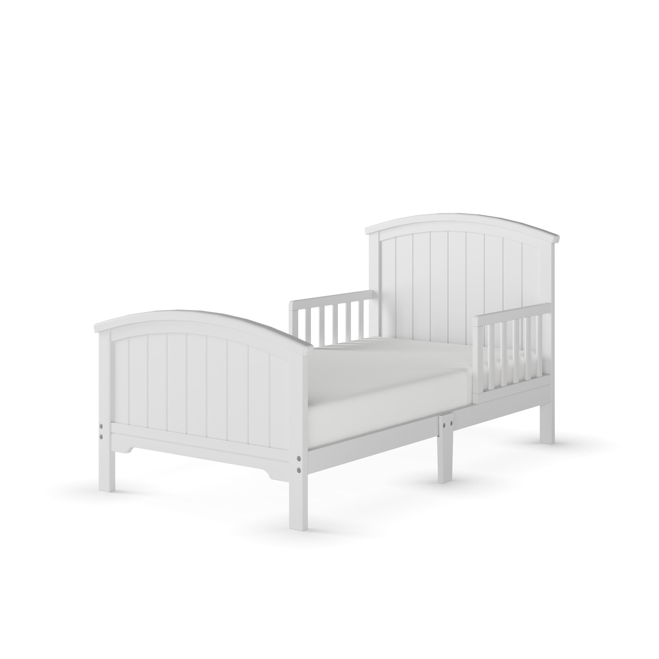 Child Craft Hampton Toddler Bed and Dresser Bedroom Set, Pine Wood Construction, Matte White, 2-Piece