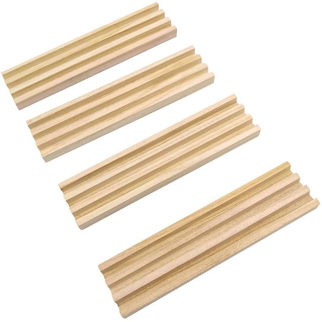 Yuanhe Estante Para Bandejas De Dominó - Juego De 4 Soportes Para Azulejos De Madera Tableros Dimonos Para Tren Mexicano Rummy Chickenfoot