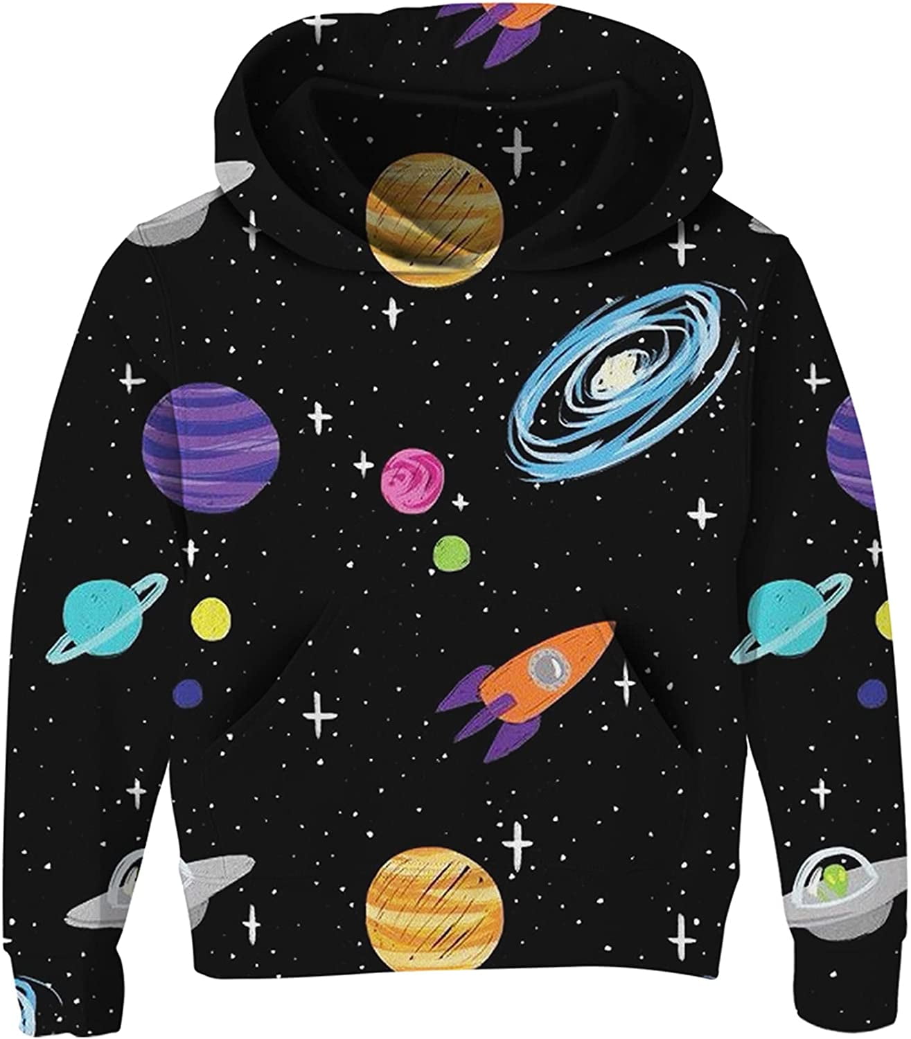 Unisex Hoodies for Kids 3D Prints Sweatshirts Pullover with Pocket for 7-15 Years