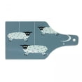 thumbnail image 1 of Saying Cutting Board, Hanging Sheep Star and Crescent Moon Sleeping Themed Illustration, Decorative Tempered Glass Cutting and Serving Board, Wine Bottle Shape, Slate Blue Black White, by Ambesonne, 1 of 1