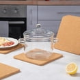 thumbnail image 3 of Mictong high-density thick square cork coaster, heat-resistant cork coaster, used to hold hot dishes, brown, 10 pieces, 3 of 4
