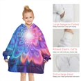 thumbnail image 6 of Colorful Tie Dye Burst Flower Pattern Blanket Hoodies for Kids 6-13YR Oversize Wearable Blanket Hoodies for Boys Girls Teens, 6 of 7