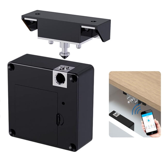 Cerradura Electrónica Para Armario 2 En 1, Cerradura Para Cajón, Desbloqueo De Tarjeta Ic Y Bluetooth Inteligente Antirrobo, Alimentado Por Batería, Sin Taladrar Con Tarjeta Rfid Minnieouse EL006726-00