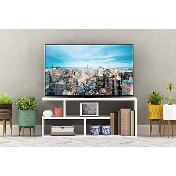 Mueble Mesa Para Tv Led Rack 120 Cm Blanco Modelo G