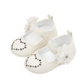 thumbnail image 5 of Biezeib Baby Girls Mary Jane Shoes Rhinestones Flower PU Princess Flats Casual Walking Shoes for Newborn Infant Toddler, 5 of 6