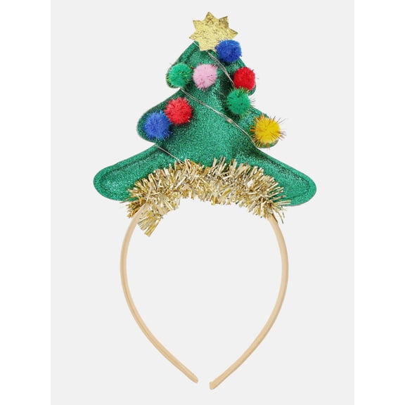 Women's Christmas Tree Headband, Green, 1-Piece