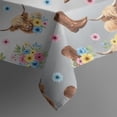 thumbnail image 4 of Gray Highland Cow Flower Boot Pattern Rectangle Tablecloth 60"x120",Waterproof Polyester Rectangle Table Cloth, Wipeable Spillproof Polyester Tablecloth for Dining, Camping, Indoor and Outdoor, 4 of 6