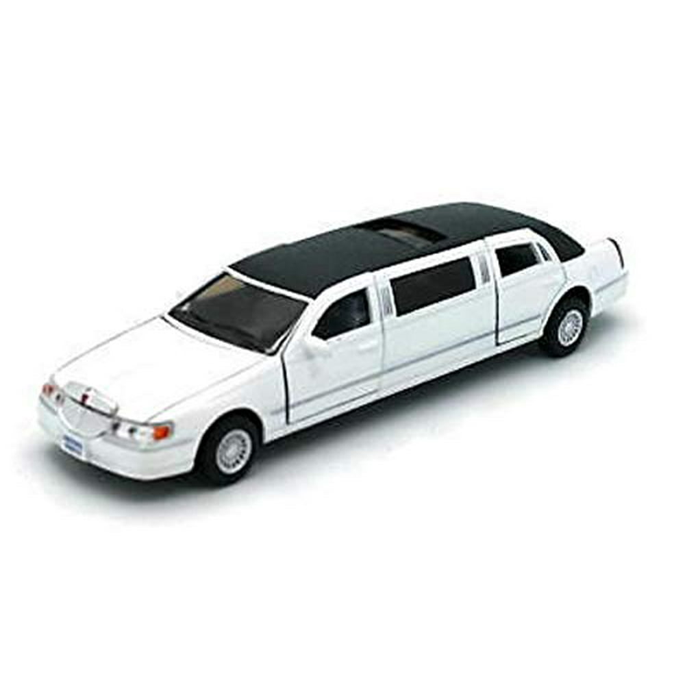 Kinsmart Kinsmart 1/38 Scale Diecast 1999 Lincoln Town Car Stretch Limousine In Color White Non