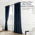 thumbnail image 2 of SNITIE 2 Panels Luxury Velvet Light Filtering Curtains, Thermal Insulated Grommet Drapes for Living Room, Super Soft Window Curtains for Home Decor, 2 of 8