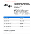 thumbnail image 2 of Front and Rear Brake Pad and Rotor Kit - Compatible with 1998 - 2000 Volvo V70 1999, 2 of 2