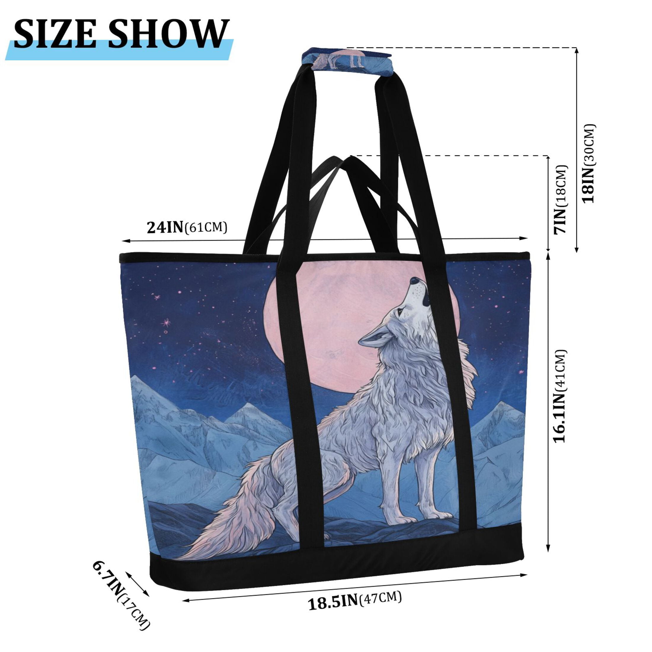 Large Hand-held Ice Pack Picnic Bag Insulation and Refrigeration Suitable for Shopping Picnics and Camping Roaring Wolf