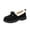 Black, variant on Fleece Lined Suede Moccasin Loafers Winter Casual Strolling, Fabric Bowknot House Shoes Family Living Room Wear, Comfortable Thermally Insulated Footwear Daily Outdoor Walking, Black 6