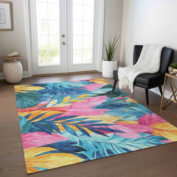 Addison Rugs Chantille Indoor/Outdoor Transitional Floral Sky Washable Rectangle Rug, 10' x 14'