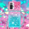 thumbnail image 4 of case for Xiaomi Redmi Note 10 Pro Cute Case with Strap Crossbody Gradient Quicksand Bling Sparkle Flowing Liquid Floating with Neck Cord Lanyard Strap Case for Redmi Note 10 Pro Max LSGS Powder Blue, 4 of 14
