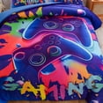 thumbnail image 2 of NTBED Purple Twin Gaming Comforter Sets for Boys Kids Bedding Sets Colorful Games Console Gamer Quilt Set, 2 of 6