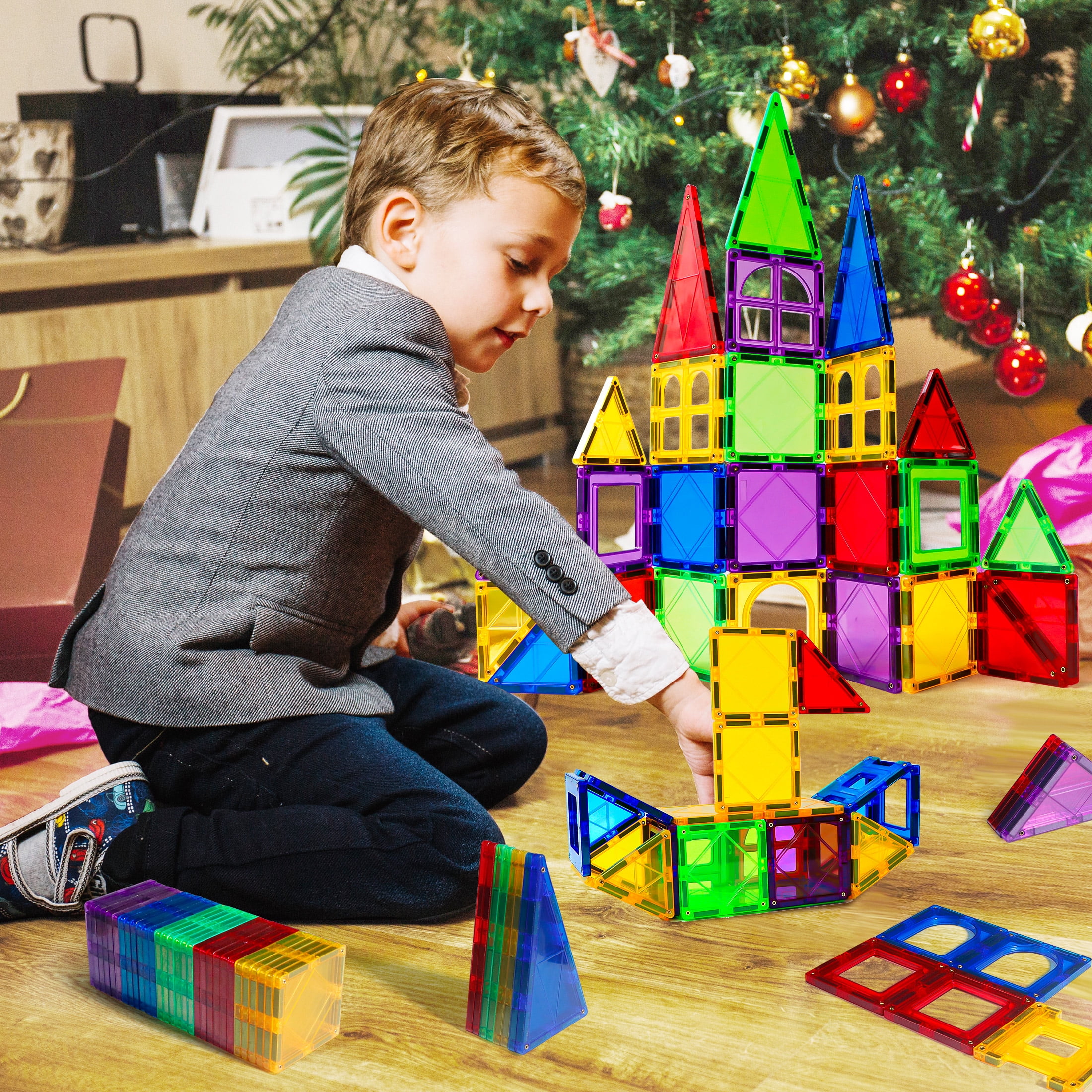 Magblock Building Toys, Colorful Preschool Educational Stem Construction Toys for Kids 3 4 5 6 Years Old