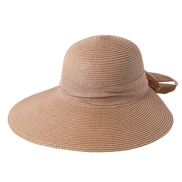 Txlixc Sombreros solares femeninos con cintas de arco y grandes accesorios de verano al aire libre Txlixc moda