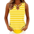 thumbnail image 2 of Kctiaxy Tank Tops for Women Summer Round Neck Sleeveless Tops Front Eyelet Ring Casual Printed Cami Tees Trendy Blouse, 2 of 6