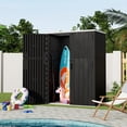 thumbnail image 2 of PATIOEASY Outdoor Vertical Storage Shed,57 Cu.ft Outdoor Storage Cabinet Waterproof,Resin Sheds & Outdoor Storage Clearance for Garden,Patio,Backyard,Lockable (Black), 2 of 8