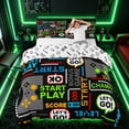 thumbnail image 3 of meiyoeat Retro Game Controller Duvet Cover Set, Pixel Text Bedding Full for Boys Gamers, Multi-Color, Gamepad Reversible3 Pieces, 1 Duvet Cover and 2 Pillowcases, 3 of 7