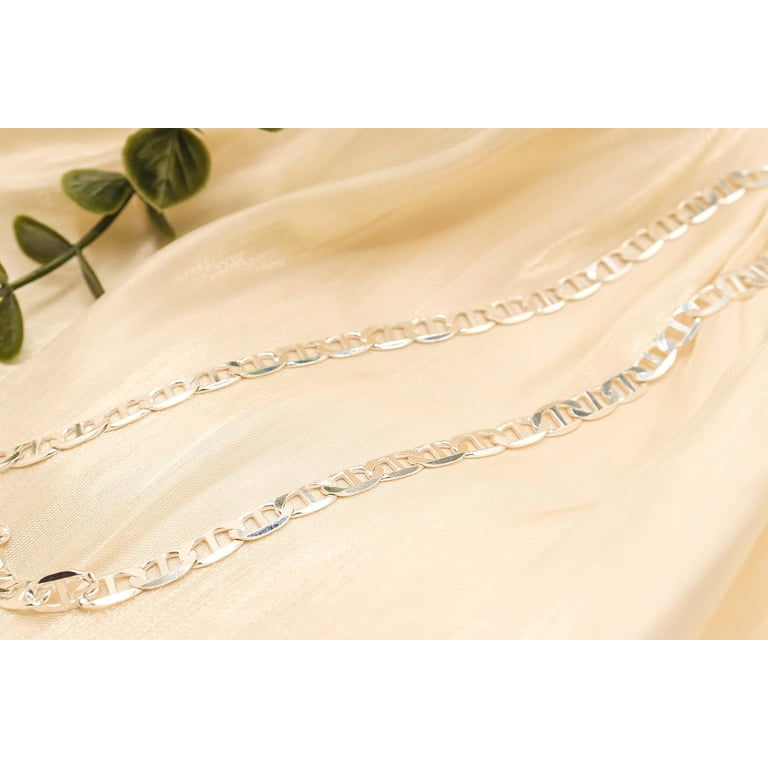Mariner Chain Necklace in Sterling Silver, 3mm – Miabella
