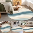 thumbnail image 5 of Abstract Wave Effect 7FT Round Area Rugs for Living Room Watercolor Blue Stripe Ultra-Thin Non-Slip Round Rugs Machine Washable Low Pile Circle Carpet for Bedroom Kitchen Nursery, 5 of 9