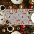 thumbnail image 4 of Christmas Table Runner Cardinal Bird Red Berry Table Runners Snowy Grey Cotton Linen Dresser Scarf Kitchen Dining Table Decor for Christmas Holiday Party Decor 13x36 Inch, 4 of 9
