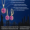 thumbnail image 2 of Gem Stone King 9.30 Ct Pink Created Sapphire 18K Yellow Gold Plated Silver Pendant and Earrings Jewelry Set, 2 of 5