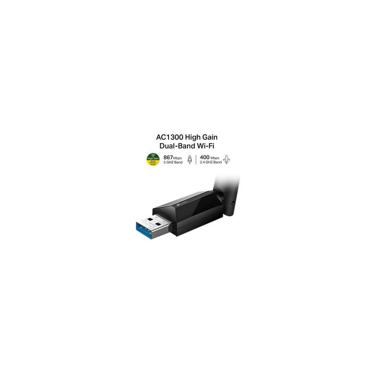 tilbede grammatik Opdage TP-Link Archer T3U Plus AC1300 High Gain Wireless Dual Band USB Adapter USB  3.0 Up to 1.3Gbps Wireless Data Rates - Walmart.com