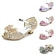 thumbnail image 2 of Sandalias para niñas con lazo de diamantes de imitación, zapatos de baile latino para niñas de 5 a 13 años, sandalias de verano para niñas, zapatos de princesa con tacón alto, sandalias para niños, 2 of 4